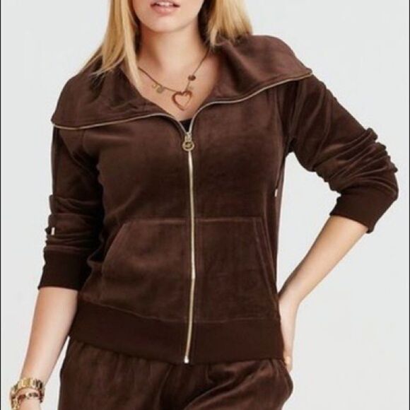 Michael Kors | Brown Velour Jacket, Size M - Picture 2 of 9